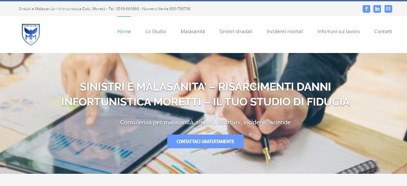 Creazione sito web internet realizzato Sinistri e malasanità San Marino Rimini Riccione Pesaro Urbino